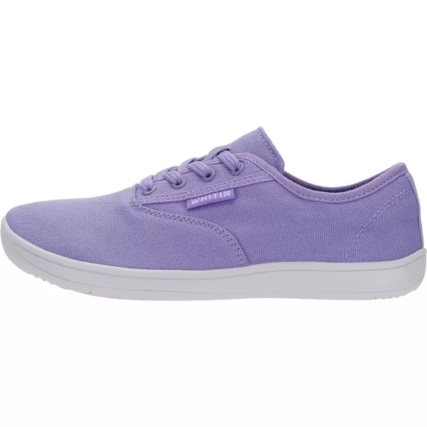 WHITIN Womens Wide Canvas Minimalist Barefoot Shoes  Zero Drop Sole  Casual SneakerW87  Purple