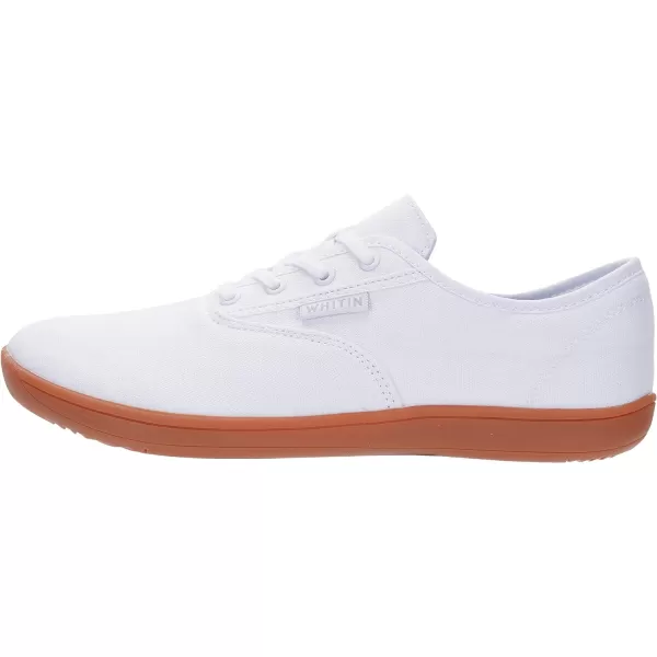 WHITIN Womens Wide Canvas Minimalist Barefoot Shoes  Zero Drop Sole  Casual SneakerW87  White Gum