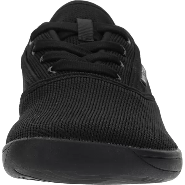 WHITIN Womens Wide Canvas Minimalist Barefoot Shoes  Zero Drop Sole  Casual SneakerW872  Black Knit Upper