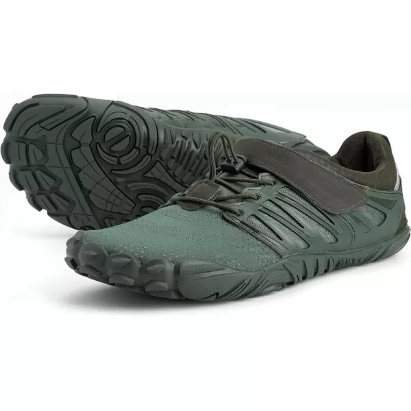 WHITIN Mens Minimalist Trail Runner  Wide Toe Box  Barefoot Inspired1 Army Green