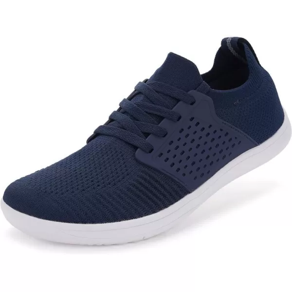 WHITIN Mens Wide Minimalist Barefoot Sneakers  Zero Drop  Midfoot StabilityW85 Dark Blue