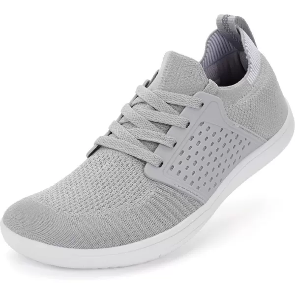 WHITIN Mens Wide Minimalist Barefoot Sneakers  Zero Drop  Midfoot StabilityW85 Light Grey