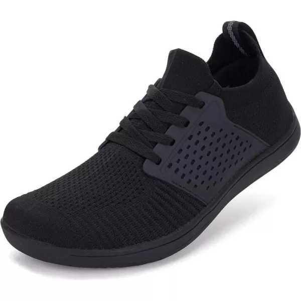 WHITIN Mens Wide Minimalist Barefoot Sneakers  Zero Drop  Midfoot StabilityW85 Rich Black