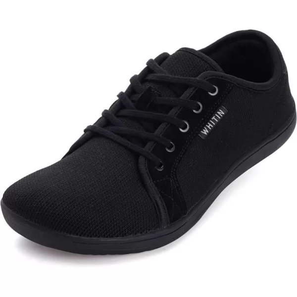 WHITIN Mens Wide Minimalist Barefoot Sneakers  Zero Drop Sole  Optimal RelaxationAll Black