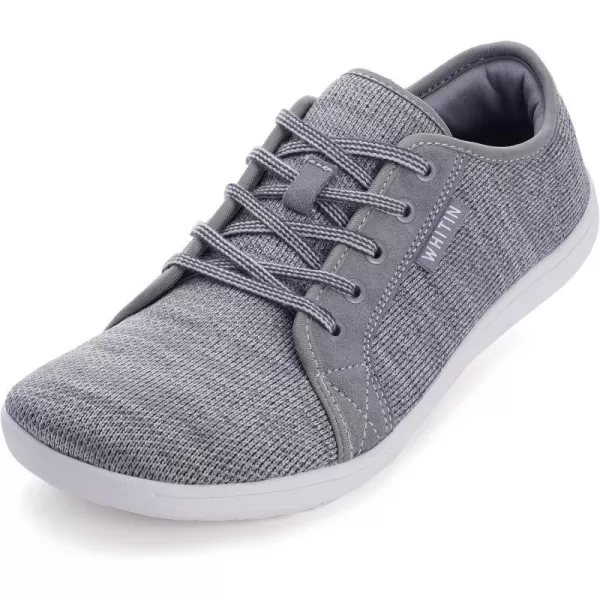 WHITIN Mens Wide Minimalist Barefoot Sneakers  Zero Drop Sole  Optimal RelaxationW81 Dark Grey