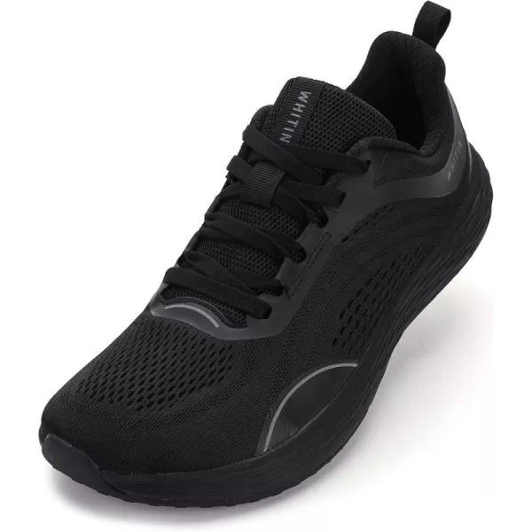 WHITIN Mens Zero Drop Running Shoes  Wide Toe BoxBlack