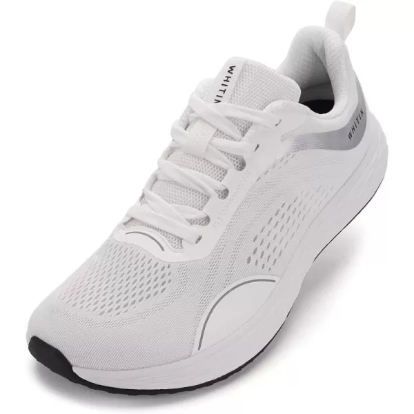 WHITIN Mens Zero Drop Running Shoes  Wide Toe BoxWhite