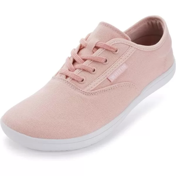 WHITIN Womens Wide Canvas Minimalist Barefoot Shoes  Zero Drop Sole  Casual SneakerW87  Pink