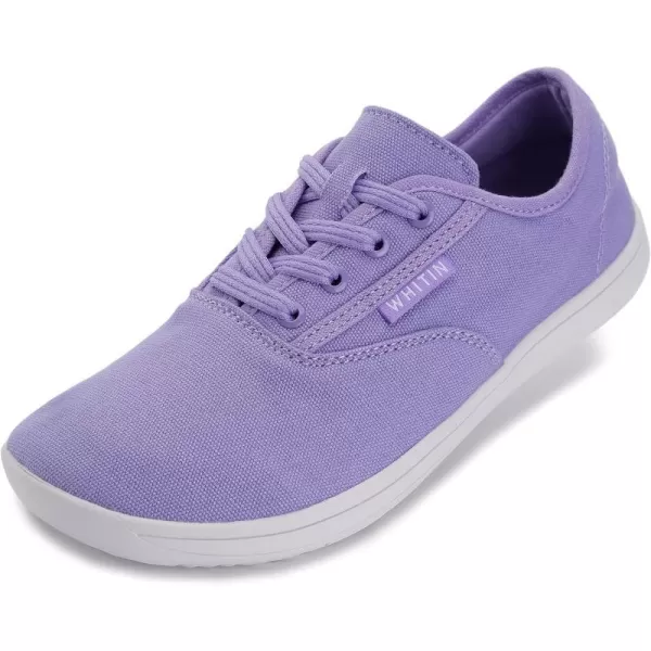 WHITIN Womens Wide Canvas Minimalist Barefoot Shoes  Zero Drop Sole  Casual SneakerW87  Purple