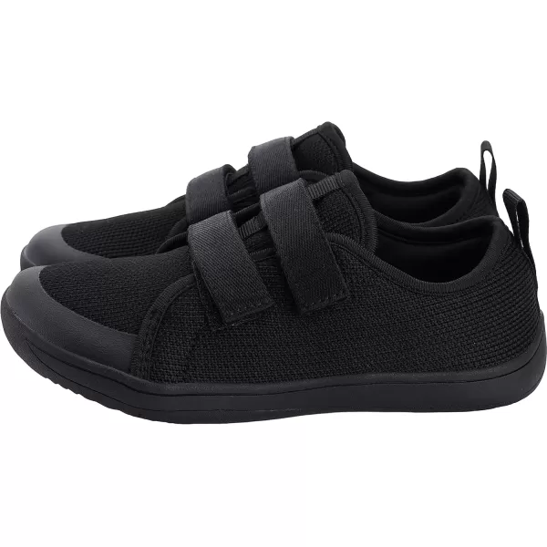 WHITIN LittleBig Kid Wide Barefoot Shoes  BoysGirls Minimalist Sneakers  Splay Naturally  LightweightW81k  All Black