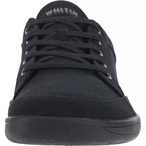 WHITIN Mens Canvas Barefoot amp Minimalist Shoes  Zero Drop Sneaker  Natural FeelW891  All Black