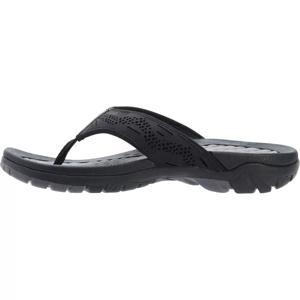 WHITIN Mens Flip Flops  Outdoor Thong Sandals  Arch Support  Slip ResistantBlack