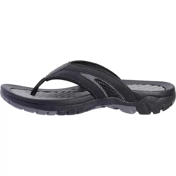 WHITIN Mens Flip Flops  Outdoor Thong Sandals  Arch Support  Slip ResistantMesh Black