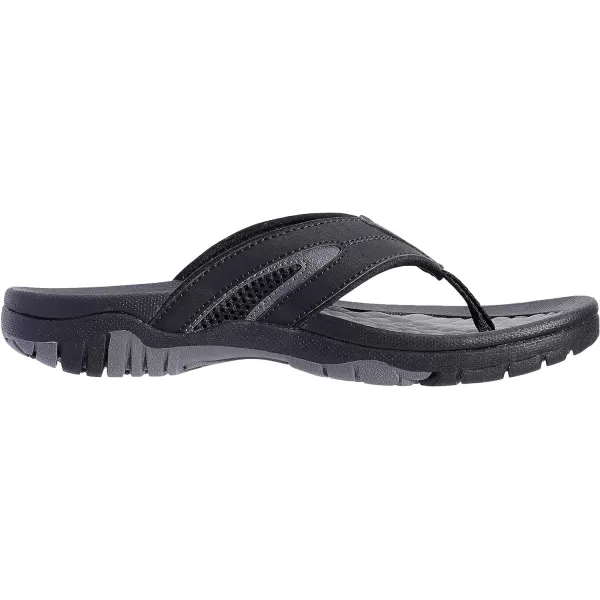 WHITIN Mens Flip Flops  Outdoor Thong Sandals  Arch Support  Slip ResistantMesh Black