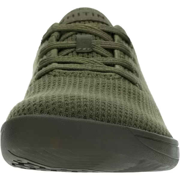 WHITIN Mens Wide Casual Barefoot Sneakers  Zero Drop Sole  Minimalist StyleW88  Olive Green