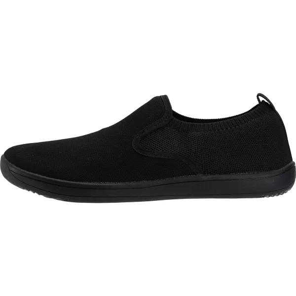 WHITIN Mens Wide Slip on Barefoot Shoes  Minimalist Sneakers  Elastic CollarW862  All Black