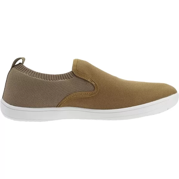 WHITIN Mens Wide Slip on Barefoot Shoes  Minimalist Sneakers  Elastic CollarW862  Khaki