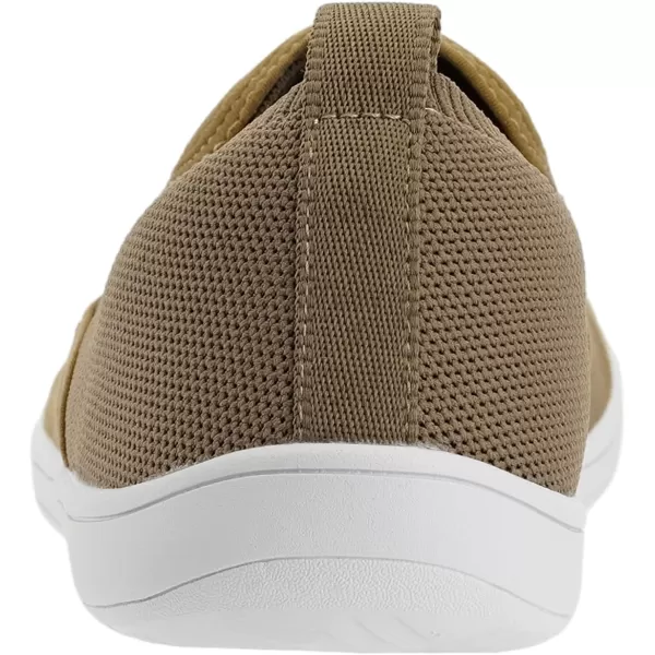 WHITIN Mens Wide Slip on Barefoot Shoes  Minimalist Sneakers  Elastic CollarW862  Khaki