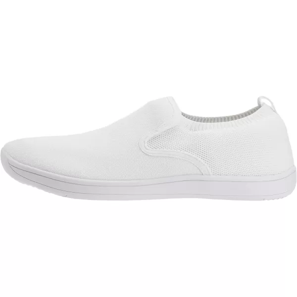 WHITIN Mens Wide Slip on Barefoot Shoes  Minimalist Sneakers  Elastic CollarW862  White