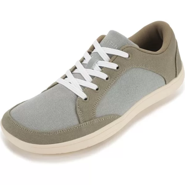 WHITIN Mens Canvas Barefoot amp Minimalist Shoes  Zero Drop Sneaker  Natural FeelW891  Pea Green