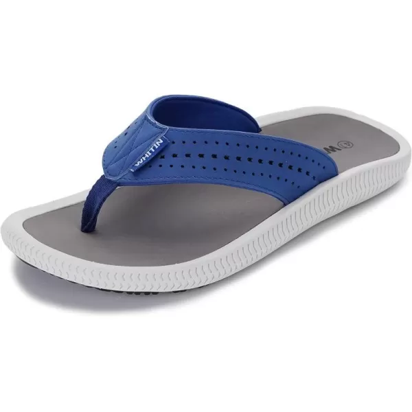 WHITIN Mens Flip Flops  Outdoor Thong Sandals  Arch Support  Slip ResistantC60  Light Blue