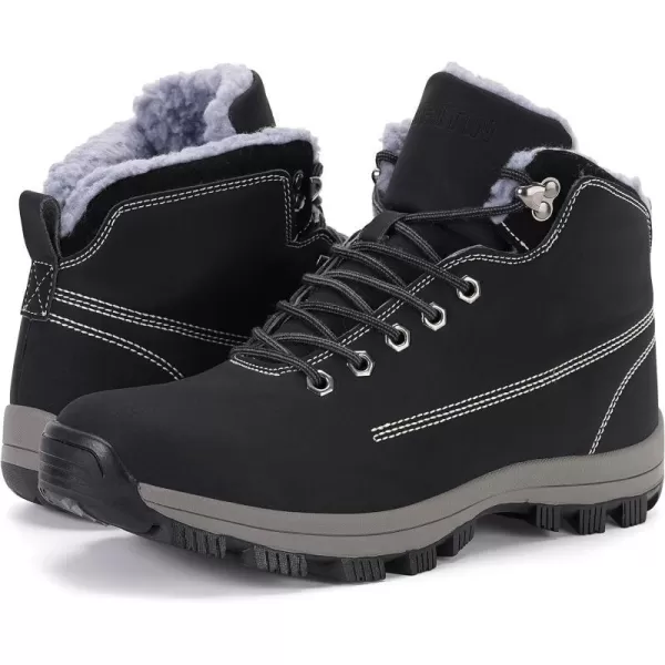 WHITIN Mens Waterproof ColdWeather BootsBlack