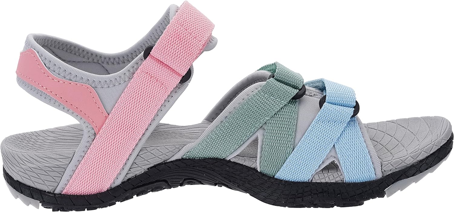 WHITIN Womens Hiking Sandals with Arch Support  Adjustable Hook and Loop Straps  Durable Sport Sandals for Outdoor AdventureC51  Colormulti