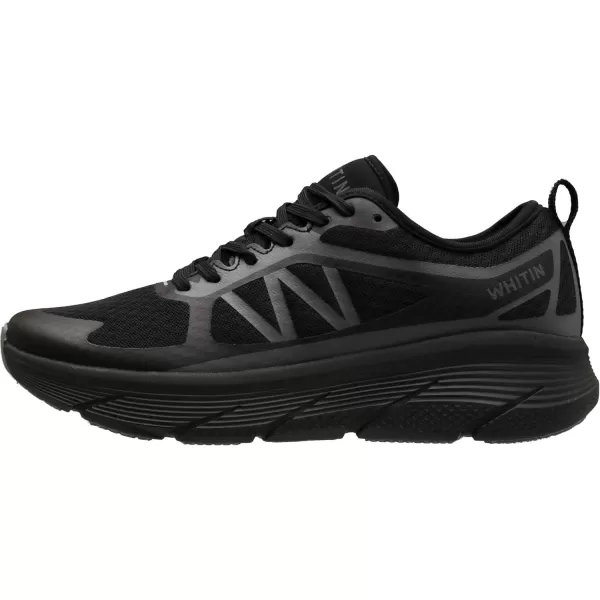 WHITIN Mens Max Cushioned Running Shoes  Superior Comfort Yet Remaining StabilityS6  All Black