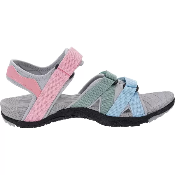 WHITIN Womens Hiking Sandals with Arch Support  Adjustable Hook and Loop Straps  Durable Sport Sandals for Outdoor AdventureC51  Colormulti