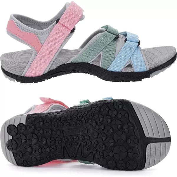 WHITIN Womens Hiking Sandals with Arch Support  Adjustable Hook and Loop Straps  Durable Sport Sandals for Outdoor AdventureC51  Colormulti