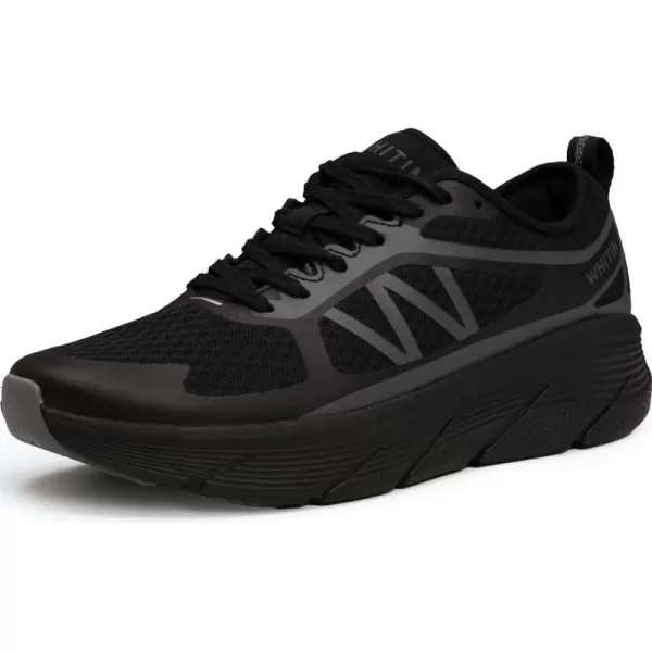 WHITIN Mens Max Cushioned Running Shoes  Superior Comfort Yet Remaining StabilityS6  All Black