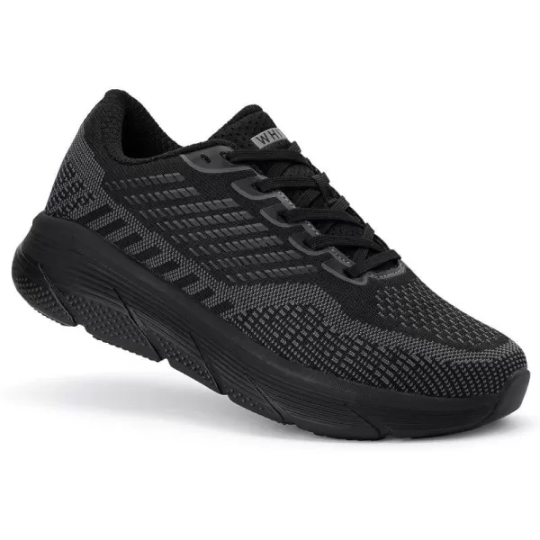 WHITIN Mens Max Cushioned Running Shoes  Superior Comfort Yet Remaining StabilityS62  All Black