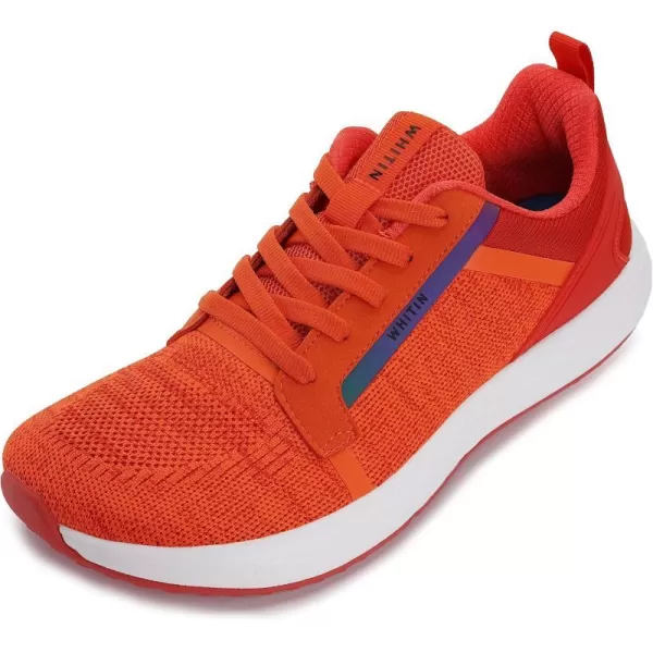 WHITIN Mens Wide Toe Box  Zero Drop Sole Road Running Shoes  Rubber OutsoleOrange