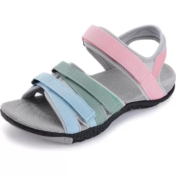 WHITIN Womens Hiking Sandals with Arch Support  Adjustable Hook and Loop Straps  Durable Sport Sandals for Outdoor AdventureC51  Colormulti