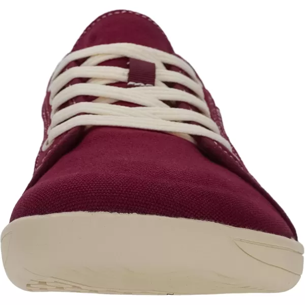 WHITIN Mens LaidBack Minimalist Barefoot Sneakers  Wide ToeBox  ZeroDrop SoleW81 V2  Wine Red Canvas