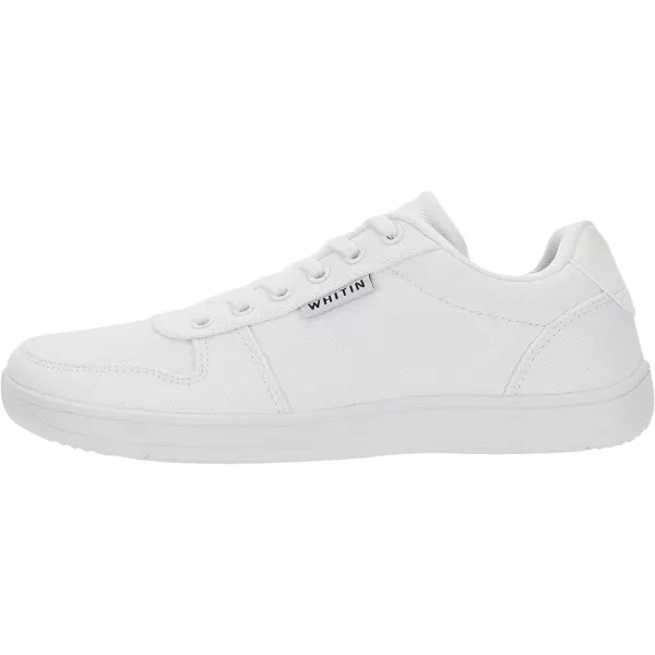 imageWHITIN Wide Toe Box Barefoot Sneakers for Women  Canvas Minimalist ShoesWhite