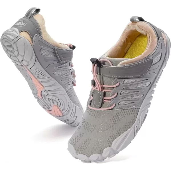 imageWHITIN Womens Barefoot ampamp Minimalist Shoe  Zero Drop Sole  Trail RunnerW30  PinkGrey