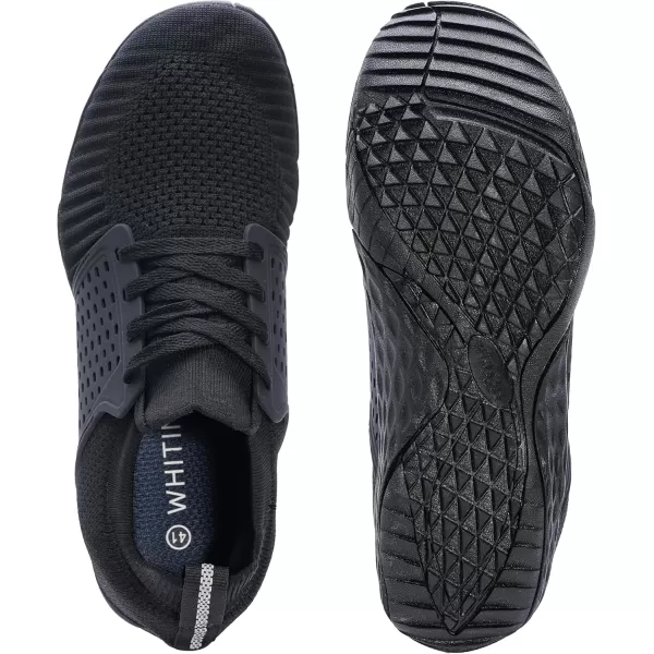 imageWHITIN Mens Barefoot Running Shoes  Minimalist CrossTrainer  Zero Drop SoleW63 All Black