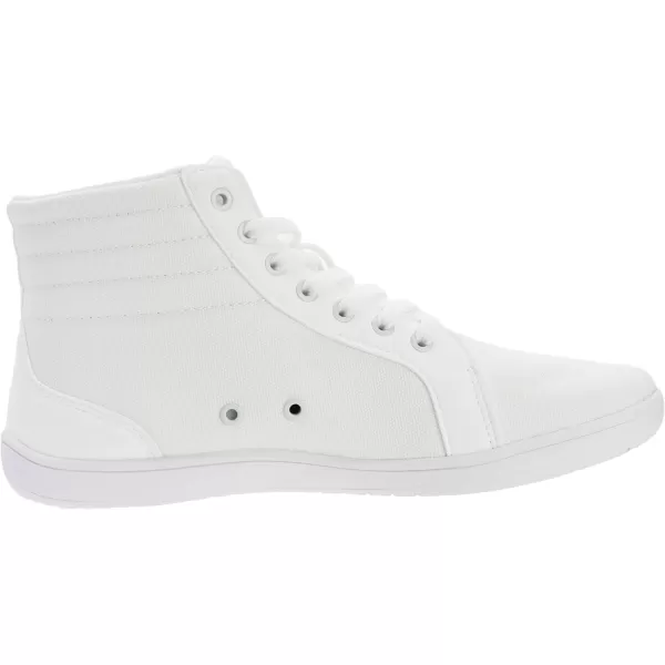 imageWHITIN Mens Wide Hitop Minimalist Barefoot Sneakers  Zero Drop Sole  Cushioned Ankle SupportAll White