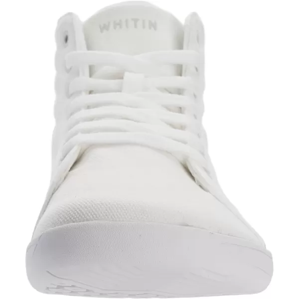 imageWHITIN Mens Wide Hitop Minimalist Barefoot Sneakers  Zero Drop Sole  Cushioned Ankle SupportAll White