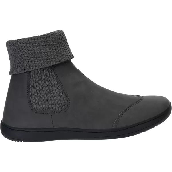 imageWHITIN Womens Wide Barefoot Ankle Boots  Minimalist Chelsea Styles  Zero Drop  Stacked Socklike CuffsW821  Dark Grey