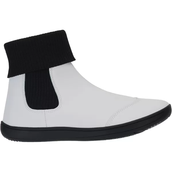 imageWHITIN Womens Wide Barefoot Ankle Boots  Minimalist Chelsea Styles  Zero Drop  Stacked Socklike CuffsW821  White Black