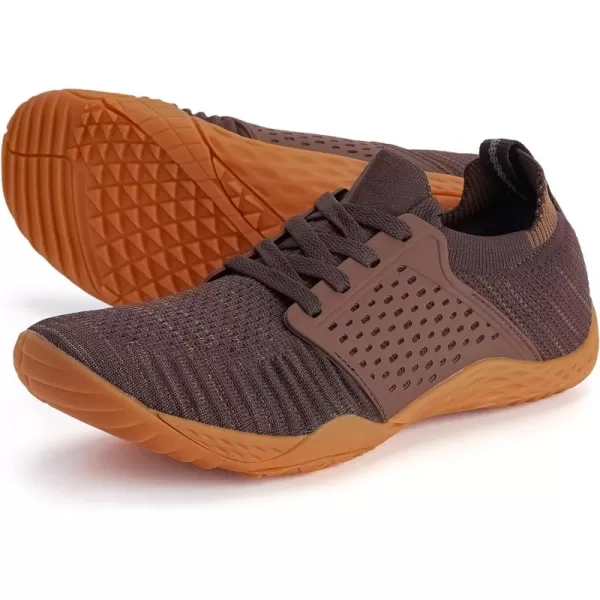 imageWHITIN Mens Barefoot Running Shoes  Minimalist CrossTrainer  Zero Drop SoleW63 BrownGum