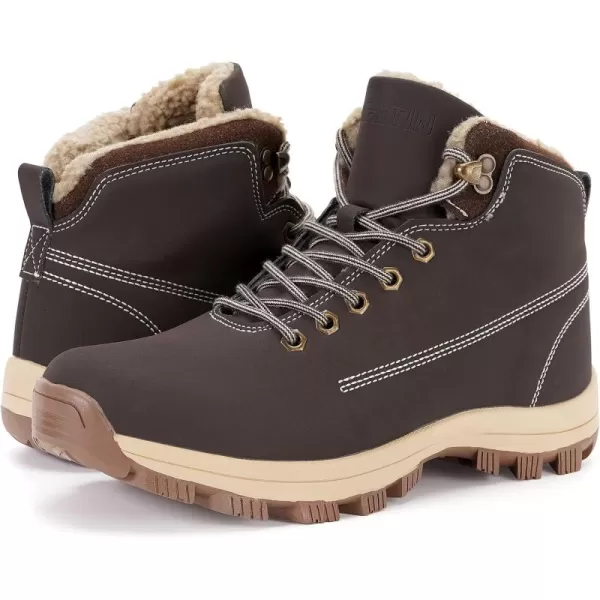 imageWHITIN Mens Waterproof ColdWeather Snow BootsDark Brown