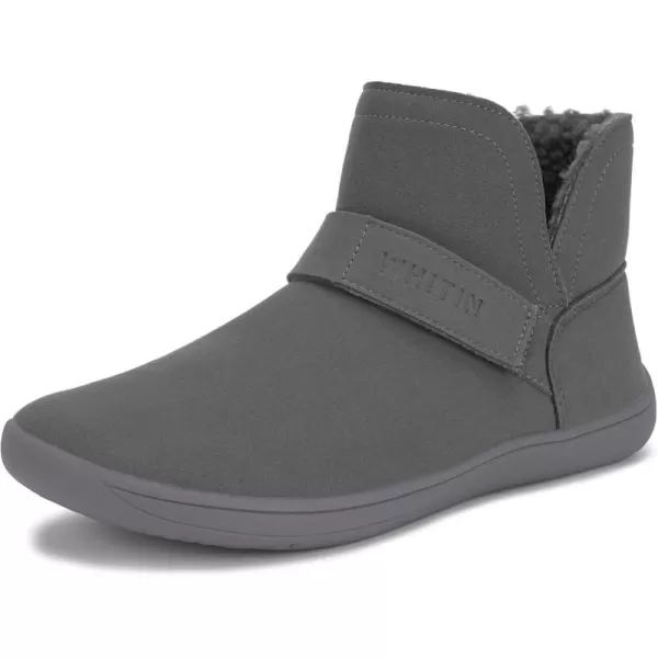 imageWHITIN Womens Wide Toe Box Warm Ankle Boots  Minimalist Barefoot  Zero DropGrey