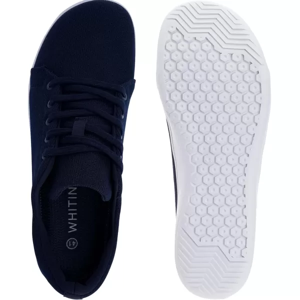 imageWHITIN Mens Minimalist Barefoot Sneakers  Wide fit  Zero Drop SoleW71v5  Dark Blue