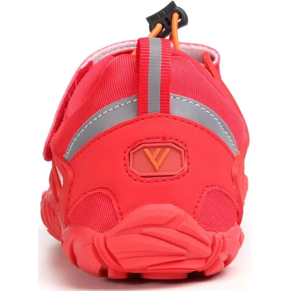 imageWHITIN Womens Minimalist Barefoot Shoes Zero Drop Walking Trail Running 5 Size 85 Wide Toe Box Lady Sneakers Minimal Workout Hiking Tennis Orange Red 39