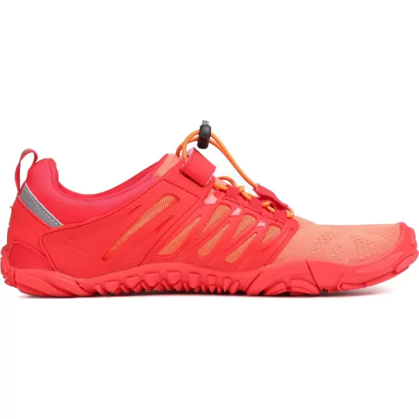 imageWHITIN Womens Minimalist Barefoot Shoes Zero Drop Walking Trail Running 5 Size 85 Wide Toe Box Lady Sneakers Minimal Workout Hiking Tennis Orange Red 39