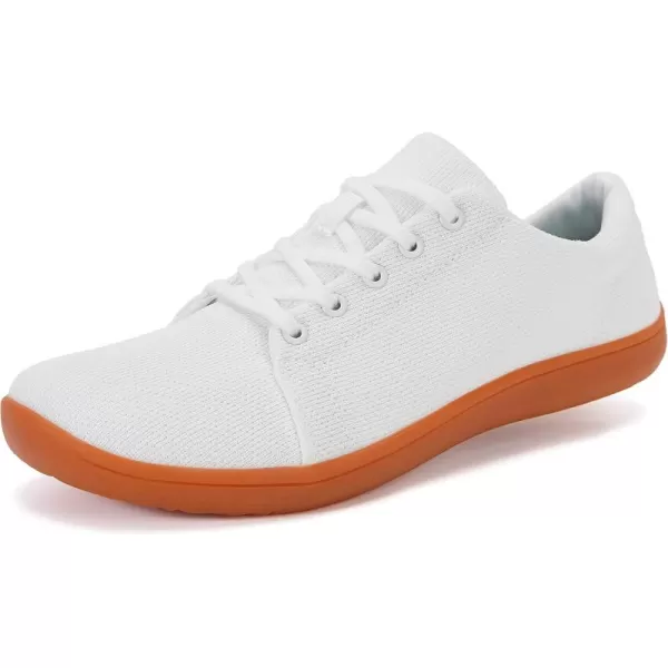 imageWHITIN Mens Minimalist Barefoot Sneakers  Wide fit  Zero Drop SoleW71v5  White Gum