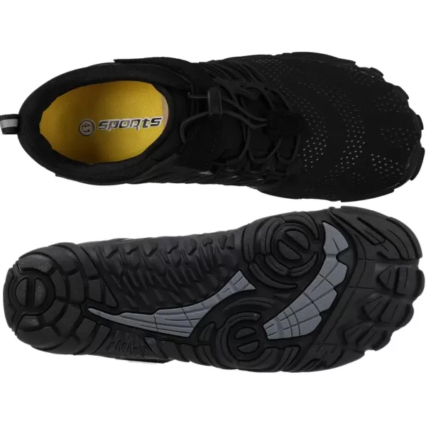 imageWHITIN Mens Minimalist Trail Runner  Wide Toe Box  Barefoot InspiredBlack